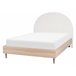 Beliani Cama con somier Poliéster MILLAY 156x211 Blanco/ Beige