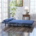 Sofá Cama Doble Lino Sintético, Espuma HOMCOM Azul