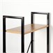 Max Home Escritorio con estantería madera y acero 100x52 Negro/ Madera