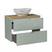 Conjunto de muebles lavabo individual 2 cajones y columna Jade Verde