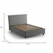 Cama plaza y media en tela Gris