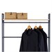 Max Home Armario abierto madera y acero 2 estantes Negro
