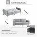 Sofá Cama Terciopelo HOMCOM, hogar - muebles de salón Gris