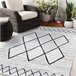 Alfombra de cuerda sisal COLOR 47272/396 Rombos Cuadrados 200x290 Blanco/ Gris