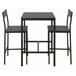 Conjunto de mesa alta con 2 taburetes JAMIE Negro