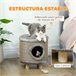 Casa para Gatos Aglomerado de Madera, Felpa PawHut Casa para Gatos Aglomerado de Madera, Felpa PawHut Gris