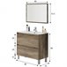 Mueble baño Devin 2 cajones espejo, sin lavabo, Nordik Madera