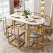 Conjunto de mesas y sillas de comedor 140x80 Blanco/ Gris