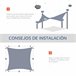 Toldo de Vela HDPE Outsunny, terraza y jardín - carpas y toldos Gris