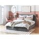 Beliani Cama con almacenaje Terciopelo LORIENT 177x216 Gris Claro