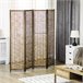 Biombo Madera de Paulownia, Carrizo HOMCOM, hogar - decoración Marron