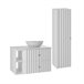 Conjunto de muebles con lavabo individual 2 compartimientos y columna Izae 80 Blanco