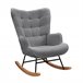 Silla mecedora, sillón de balanceo con respaldo cuadrado Gris Oscuro