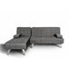 Sofá-cama chaise longue derecha con mesita de centro Gris Oscuro
