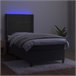 Cama box spring colchón y LED terciopelo - Rayas horizontales 100x200 Cama box spring colchón y LED terciopelo - Rayas horizontales 100x200 Azul
