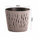 3x Maceta redonda de plastico Sandy Round Marron Claro