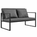 [casa.pro] set de muebles de jardín 2 x sillas sofá mesa Negro