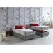 Cama individual en tela Gris