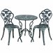 [casa.pro] Set bistro aluminio fundido mesa + 2 sillas Verde Oscuro