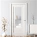 Espejo para puerta Lesina con 2 ganchos aluminio 37x2 Blanco