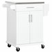 Isla de Cocina MDF, Melamina de Madera HOMCOM, hogar - cocina Blanco