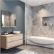 Mampara de Bañera Abatible,Vidrio Templado 4mm,Altura 140cm Blanco/ Gris