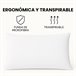 Pack 2 Almohadas Fibra y Viscoelástica Tejido Strech Aloe Vera 75x40 Blanco/ Gris