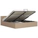 Cama canapé hidráulica cuero sintético 180x200 Marron