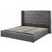 Beliani Cama con almacenaje Terciopelo LUBBON 210x217 Gris