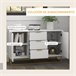 Aparador Auxiliar MDF, Metal HOMCOM, hogar - muebles de comedor 120 Blanco