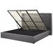 Beliani Cama con almacenaje Terciopelo LUBBON 210x217 Gris