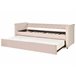 Beliani Cama con somier Terciopelo LIBOURNE 102x220 Rosa Talco
