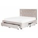 Beliani Cama con almacenaje Terciopelo LIEVIN 165x217 Beige