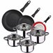 PACK DE 3 SARTENES   + BATERÍA DE COCINA 8 PIEZAS Multicolor