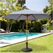 Parasol hexagonal 300 cm color antracita mástil madera Aktive Garden Gris