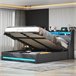 Cama, USB, Cama juvenil, LED Gris