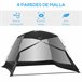 Carpa con Mosquiteras Poliéster, Textilene, Fibra Outsunny 300x300 Negro
