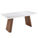 ANGEL CERDA Mesa comedor extensible ovalada barril mármol porcelánico y nogal 230x90 Nogal