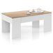 Mesa de centro elevable MARTIN Blanco/ Madera