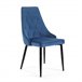 4x Silla tapizada capitoné de terciopelo SJ.054 Azul Marino