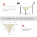 Toldo Vela Triangular PE Outsunny 300x300 Beige
