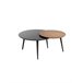 Mesa de Centro Doble Circular MDF - Modelo LUZON Marron