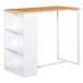Mesa de Bar Tablero de MDF, Metal HOMCOM, hogar - cocina 115x55 Blanco