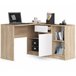 Escritorio esquinero B17 AKORD con 1 cajon 120x126 Blanco/ Madera