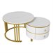 2 en 1, mesa de centro, mesa de salón, 2 cajones 70x70 Blanco