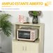 Aparador Auxiliar para Microondas Tablero de Partículas E1 HOMCOM 60 Blanco