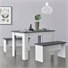 Conjunto de mesa de comedor + 2 bancos Hokksund aglomerado 110x70 Blanco