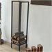 Soporte para leña Taarbæk duradero acero Negro