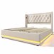 Cama de matrimonio de algodón con almacenaje 150x210 Beige