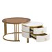2 en 1, mesa de centro, mesa auxiliar, cajón 70x70 Blanco